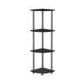 Furinno Turn-N-Tube 4-Tier Corner Display Rack Multipurpose Shelving Unit, Black/Grey