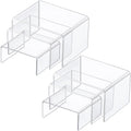 Chuangdi 2 Sets Acrylic Display Risers, Product Stand, Jewelry Display Riser Shelf Showcase Fixtures for Dessert Cupcake Candy F