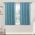 H.Versailtex Blackout Curtains Thermal Insulated Window Treatment Panels Room Darkening Blackout Drapes For Living Room Back Tab/Rod Pocket Bedroom Draperies, 52 X 45 Inch, Aqua, 2 Panels