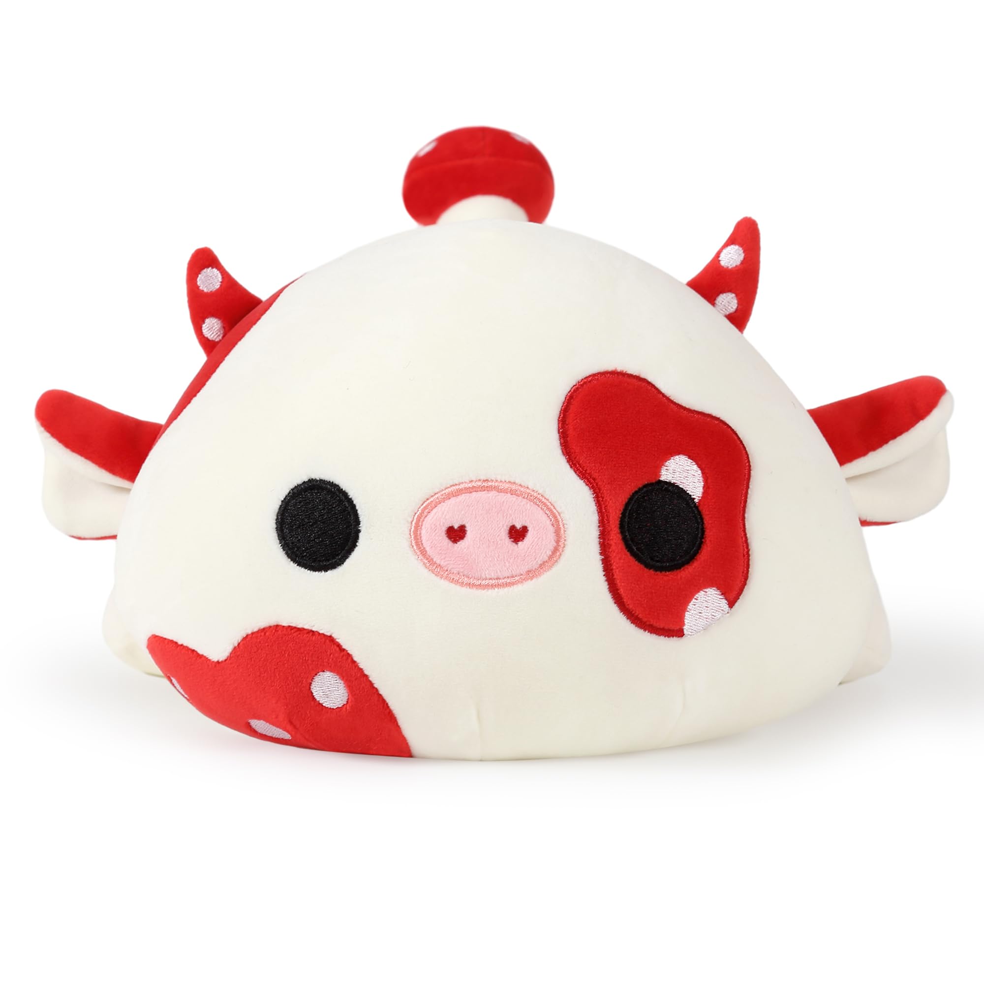 Onsoyours 9 Inch Cow Plush - Cute Red Mushroom Stuffed Animal Toy, Ultrasoft Cotton Gift for Kids, Model 53a74b0d-a54c-4a0c-