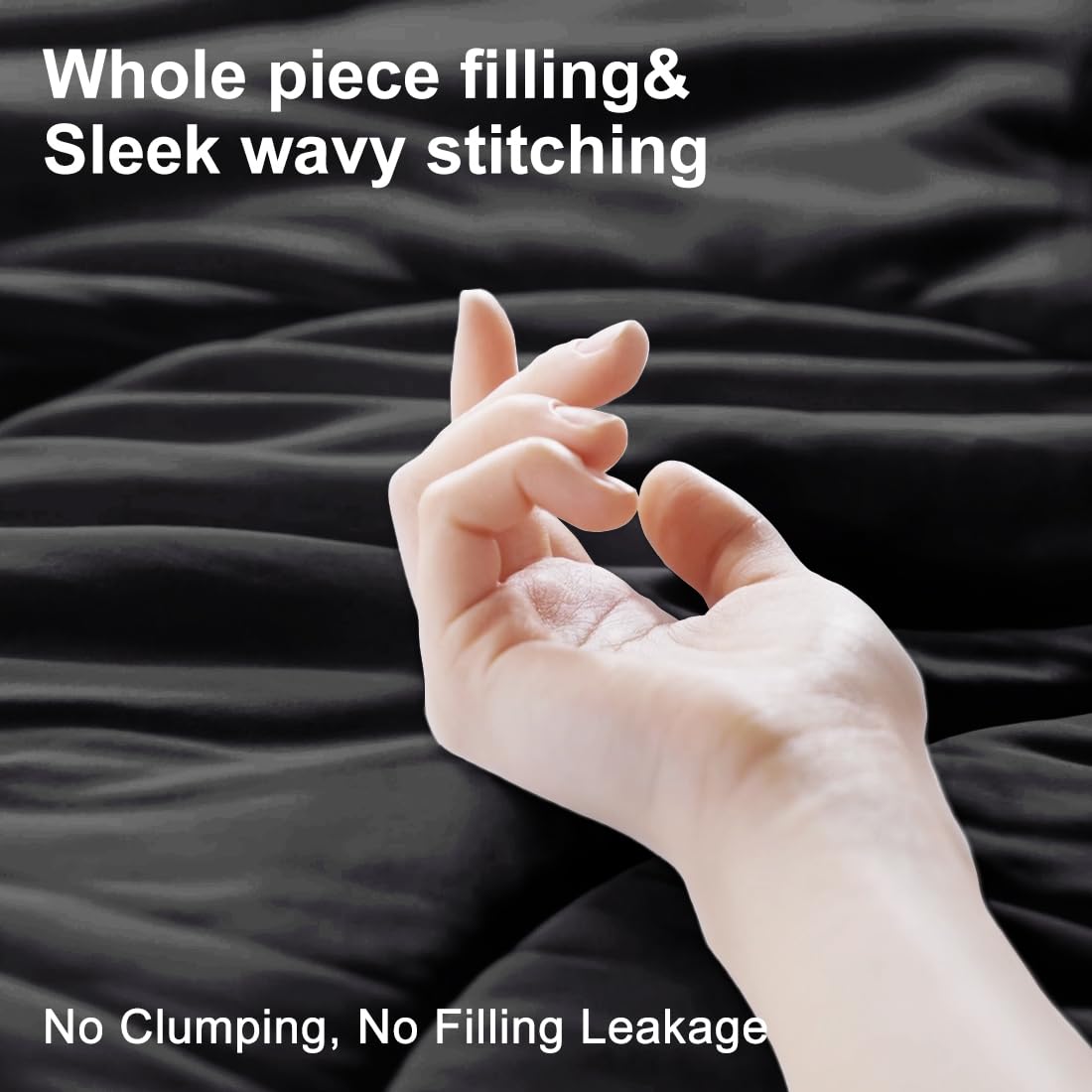 Meelus Lightweight Comforter Cooling Duvet Insert Black, All Season Breathable Queen Size Duvet, Soft Microfiber Summer Cool Dow