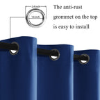 Jiuzhen Blackout Curtains With Tiebacks-Thermal Insulated, Light Blocking And Noise Reducing Grommet Curtain Drapes For Bedroom/Living Room, Set Of 2 Curtain Panels, 42X84 Inch Length, Classic Blue