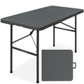 Best Choice Products 4ft Plastic Folding Table, Indoor Outdoor Heavy Duty Portable w/Handle, Lock for Picnic, Party, Camping - D