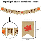Erkoon Happy Fall Burlap Banner Happy Fall Sign Pumpkin Flag Rustic Natural Fall Harvest Banner For Autumn Home Party School Par