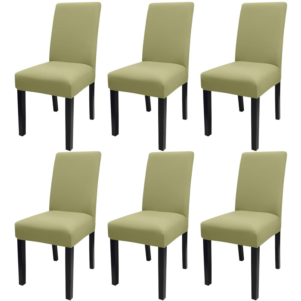 Jqinhome Sage Green Chair Covers For Dining Room Set Of 6, High Stretch Removable Washable Parsons Chair Slipcover For Home Party Hotel Wedding Ceremony (6Pcs,Sage Green)