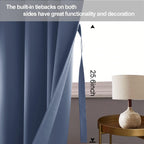 Jiuzhen Dusty Blue Blackout Curtains For Bedroom - Light Blocking And Noise Reducing Grommet Curtains For Living Room Darkening Curtains, Set Of 2 Window Curtain Panels, 42 X 96 Inch Length