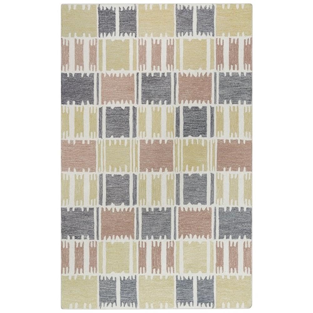 Alora Decor Rivera 5' X 8' Geometric Beige/Ivory/Charcoal Hand-Tufted Area Rug