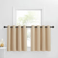 Nicetown Kitchen Window Tiers - Energy Saving Thermal Insulated Short Half Grommet Curtains For Bathroom/Nursery/Thanksgiving, Biscotti Beige, 1 Pair, 52' Wide X 30' Long