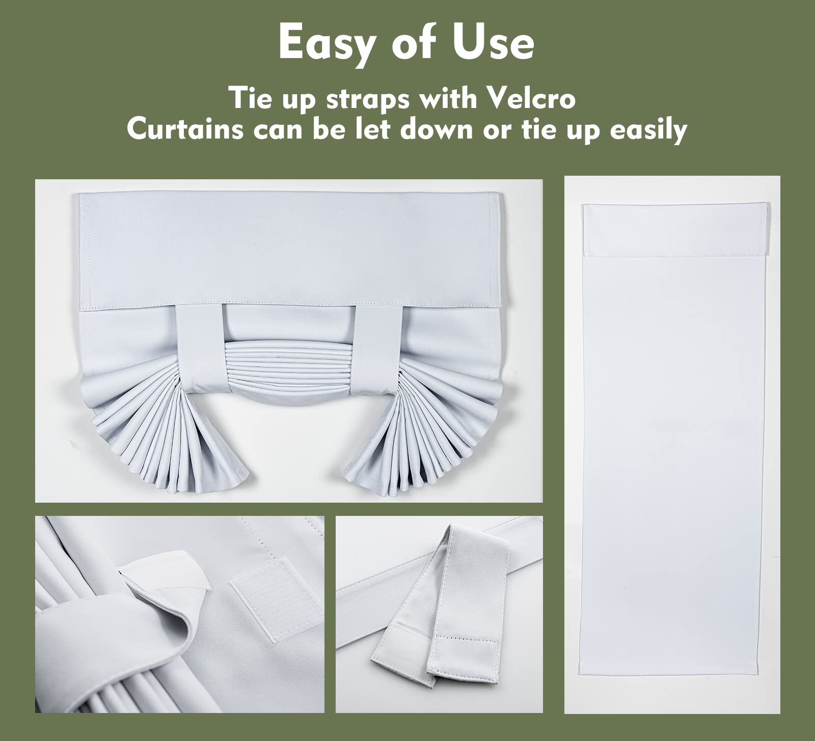 Pi Blackout French Door Curtain,Door Window Shade Privacy Thermal Insulated Long Door Curtain For Glass Door/Sliding Door/Tie Up Shade 1 Panel (W30X80,White)
