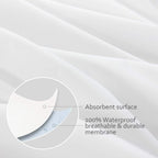 King Pillow Protector Waterproof With Zipper 4 Pack, 20X36 Inch King Size Pillow Protector, Pillow Covers Encasement Pillow Case White