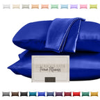 Elegant Comfort Silky And Luxurious 2-Piece Satin Pillowcase Set For Healthier Skin And Hair, Hidden Zipper Closure And Beautifully Packaged, Satin Pillowcase Set, Standard/Queen, Royal Blue