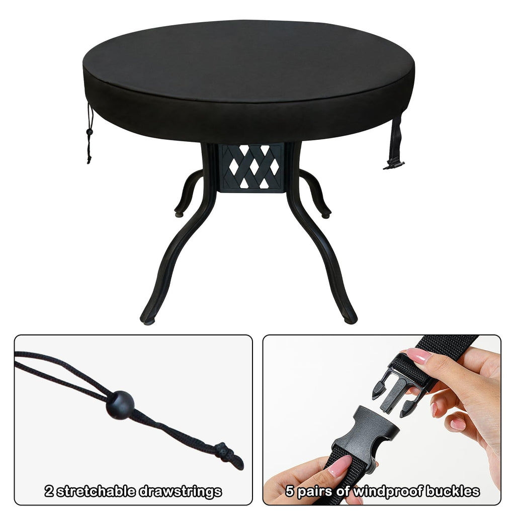 Sunico Outdoor Patio Table Cover Round, Waterproof Outdoor Patio Furniture Cover For Tables 48 Dia 4 H Inch