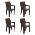 Nilkamal Plastic Chair For Living Room With Arm |Set Of 4 | 3 Year Warranty | For Home, Living Room, Outdoor | Season Rust Brown