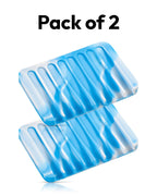 Jomeech Bathroom Soap Dish, Silicone Soap Holder For Bar Soap, Pack Of 2 (Blue & White)