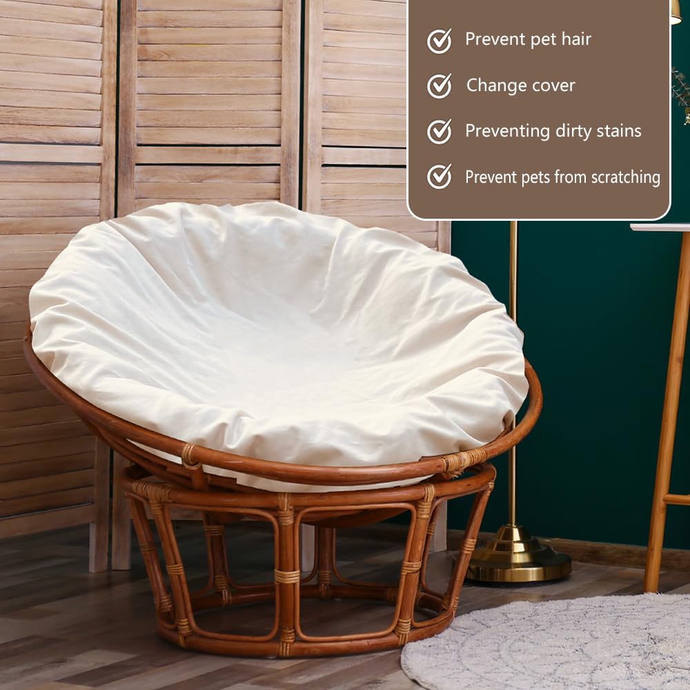 Thankyall Papasan Cushion Cover Only,Water Resistant Papasan Chair Cushion Cover For Outdoor Lndoor,Skin-Friendly Soft Machine W