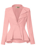 Women Double Notch Lapel Office Blazer Jk43864 1073T Blush 1X
