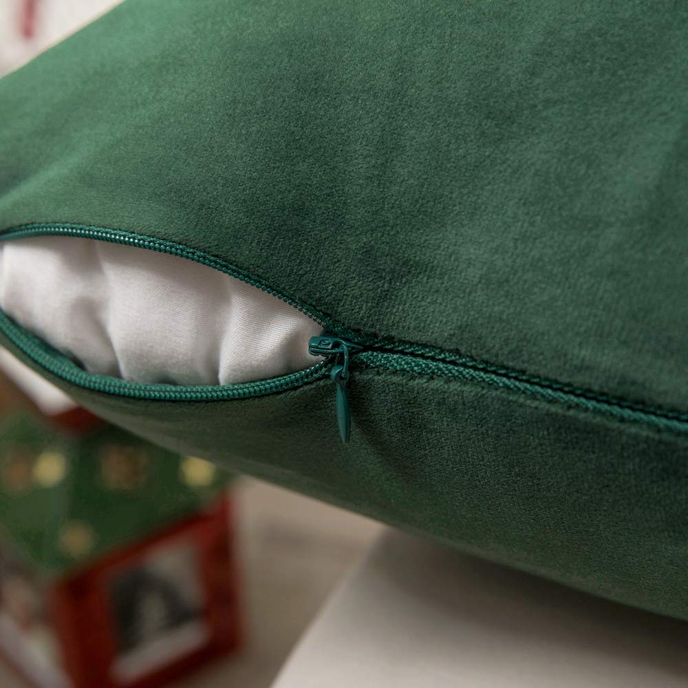 Miulee Christmas Velvet Soft Soild Decorative Square Throw Pillow Cover Cushion Case For Sofa Bedroom Car 18 X 18 Inch 45 X 45 Cm