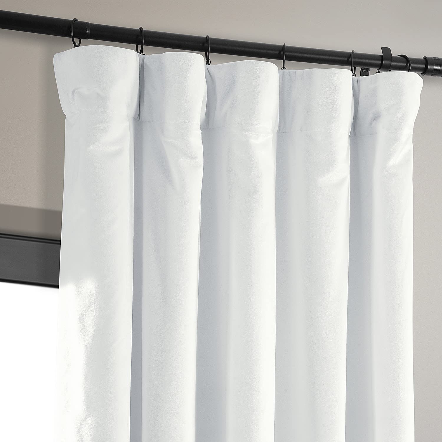 Hpd Half Price Drapes Signature Velvet Thermal Blackout Curtains For Living Room 108 Inch Long (1 Panel) Rod Pocket Insulated Blackout Curtains For Bedroom Window Curtains, 50W X 108L, Primary White