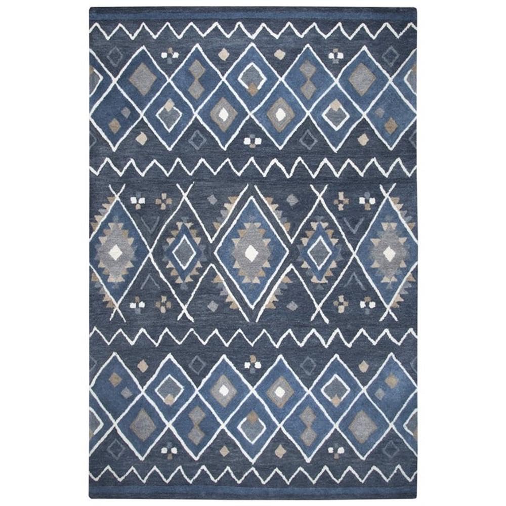 Rizzy Home Alora Decor Pueblo 8' X 10' Tribal Indigo/Natural/Blue/Gray Area Rug