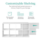 Best Choice Products 8-Cube Storage Organizer, 11In Shelf Opening, Bookcase, Display Shelf, Customizable W/ 3 Removable Back Panels – White