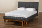 Baxton Studio Valencia Dark Grey Fabric Upholstered Queen Size Bedroom Set