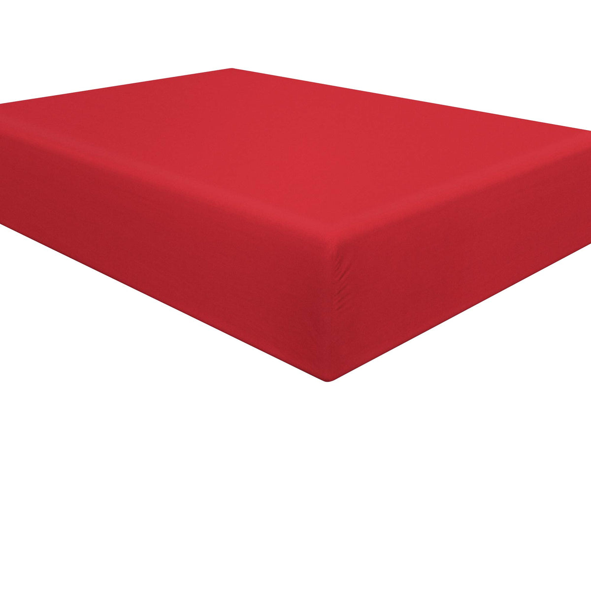 Ntbay 100% Brushed Microfiber Twin Extra-Long Fitted Sheet, 1800 Super Soft And Cozy, Wrinkle, Fade, Stain Resistant Deep Pocket Fitted Bed Sheet Only, Red