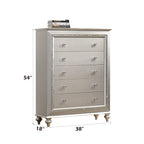 Acme Kaitlyn 5-Drawer Wooden Chest in Champagne White