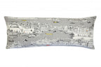 HomeRoots Cream 35' White Venice Daylight Skyline Lumbar Decorative Pillow