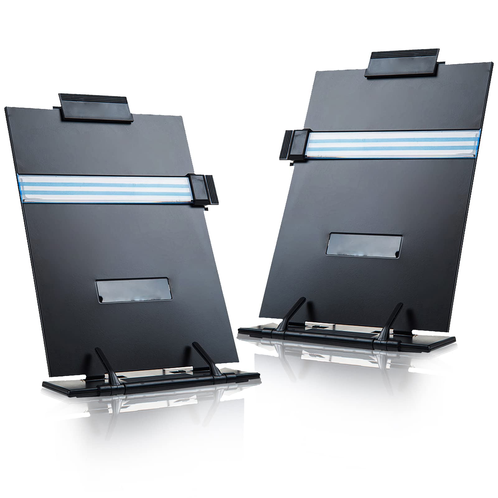 Lawei 2 Pack Desktop Document Holder With Adjustable Clip And Line Guide, Portable Document Book Holder - Copy Holder For Letter