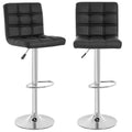 BestOffice Set of 2 Barstools Modern Bar Stool PU Leather Height Adjustable Counter Height Swivel Bar Stool Bar Chairs Hydraulic