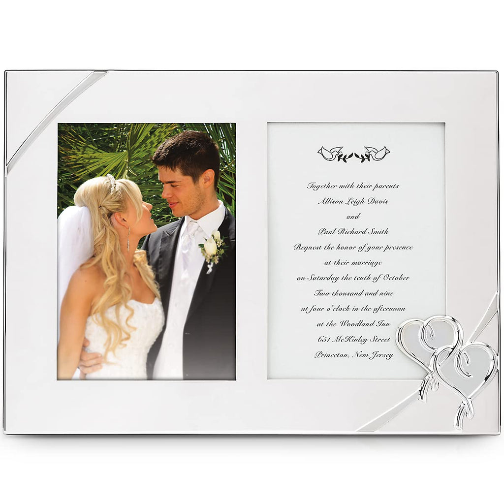 Lenox True Love Double Invitation Frame, 9-Inch - 812614, Metallic