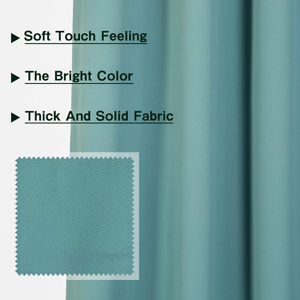 Mysky Home Blackout Curtain For Bedroom, Grommet Room Darkening Curtain, Amazing Triple Weave Thermal Insulated Curtain, 1 Curtain Panel, 52 X 72 Inch, Teal