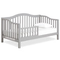 Dream On Me Austin Toddler Day Bed with Rails in Pebble Grey, Low to Floor Toddler Day Bed, Greenguard Gold & Baby Safety Allian