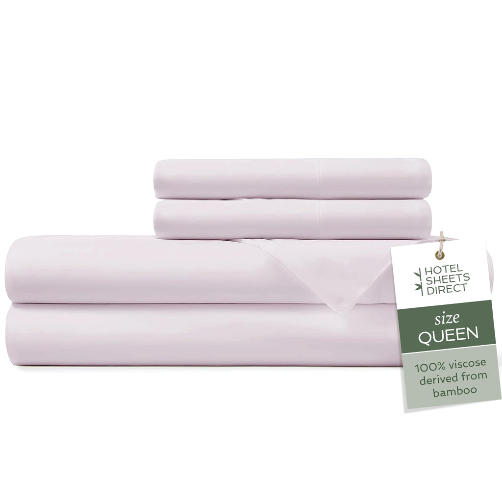 Hotel Sheets Direct 100% Viscose Derived From Bamboo Sheets Queen Size - Cooling Bed Sheets With 2 Pillowcases - Breathable, Moi