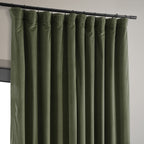 Hpd Half Price Drapes Signature Velvet Thermal Blackout Curtains For Living Room 120 Inch Long (1 Panel) Rod Pocket Insulated Blackout Curtains For Bedroom Window Curtains, 100W X 120L, Hunter Green