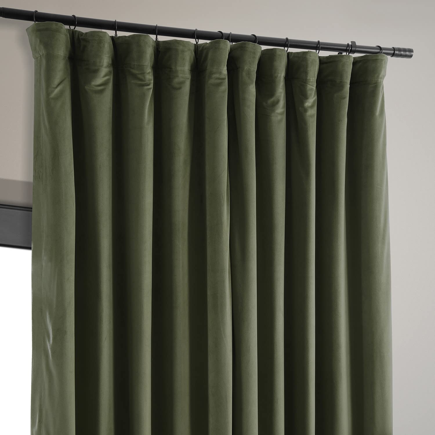 Hpd Half Price Drapes Signature Velvet Thermal Blackout Curtains For Living Room 120 Inch Long (1 Panel) Rod Pocket Insulated Blackout Curtains For Bedroom Window Curtains, 100W X 120L, Hunter Green