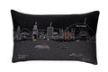 HomeRoots Grey 24' Black Los Angeles Nighttime Skyline Lumbar Decorative Pillow