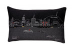 HomeRoots Grey 24' Black Los Angeles Nighttime Skyline Lumbar Decorative Pillow