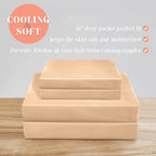Elegant Comfort Luxurious 4-Piece Silky Satin Sheet Set, Skin And Hair Friendly, Wrinkle, Fade, Stain Resistant With Deep Pockets Fitted Sheet, Cooling Soft Satin Sheet Set, Full, Champaign