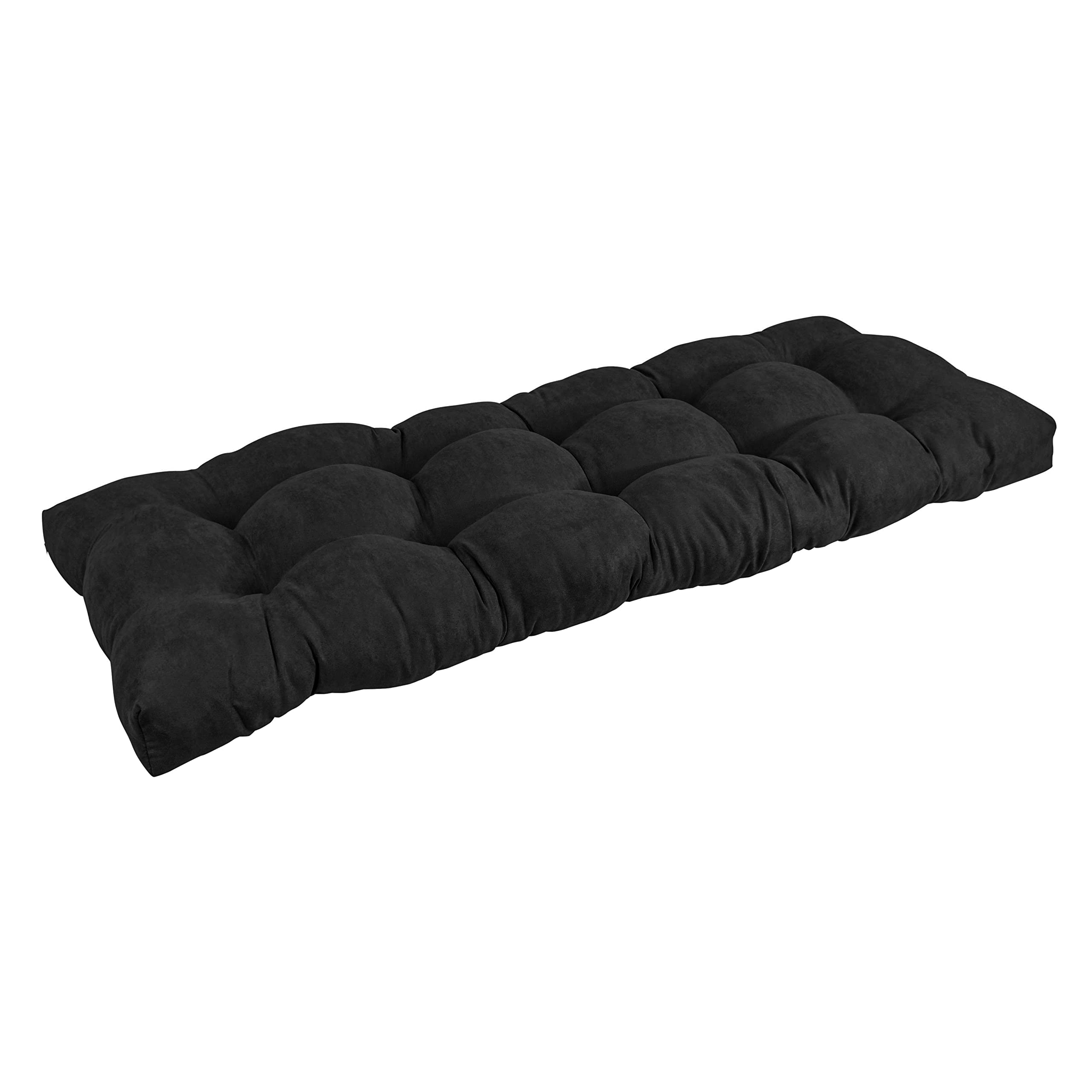 Blazing Needles Microsuede Tufted Bench Cushion, 46 x 19, Black
