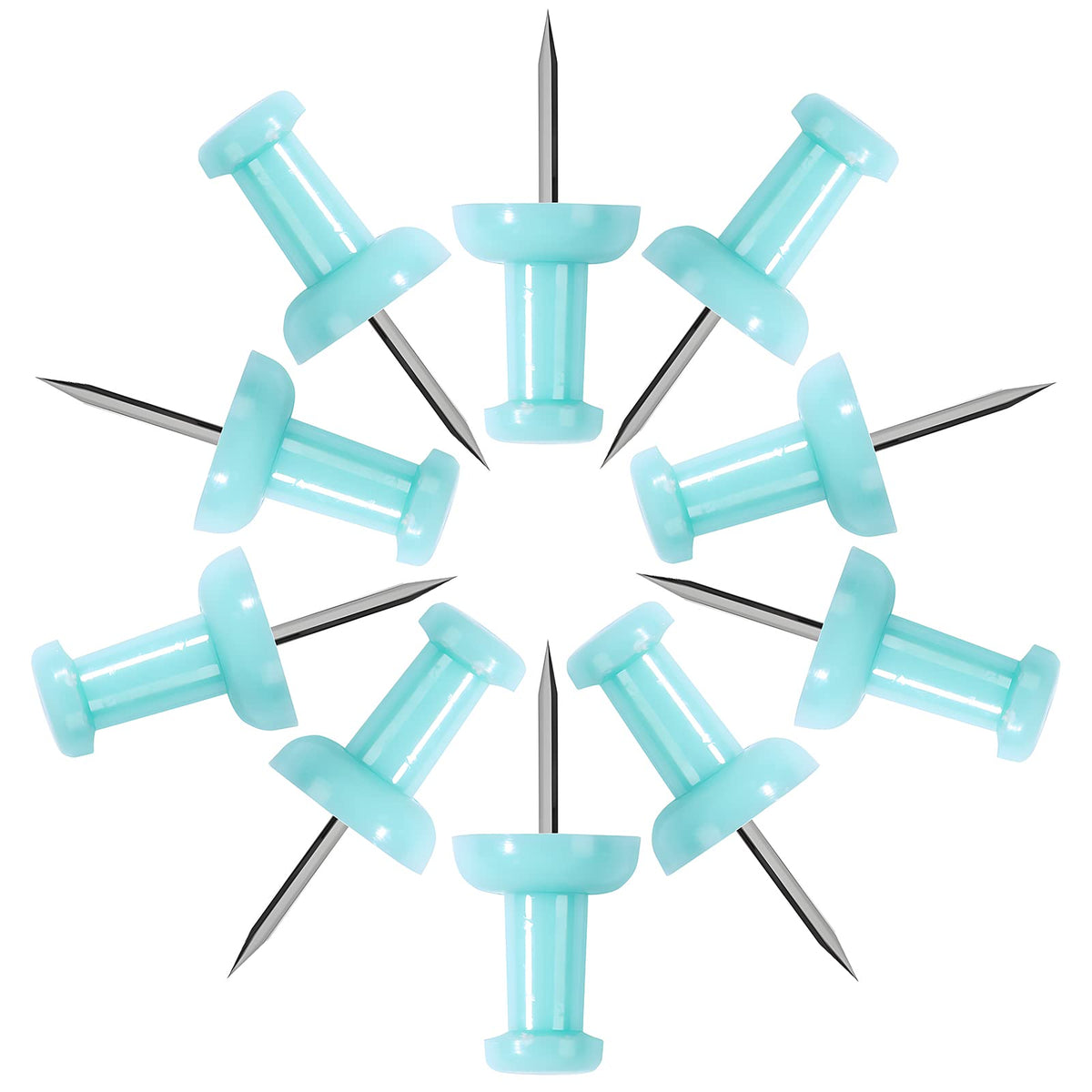 Vapker Push Pins Tacks 120Pcs Solid Lightblue Thumb Tacks Larger Size Pin Map Tacks Plastic Head With Steel Point For Bulletin B