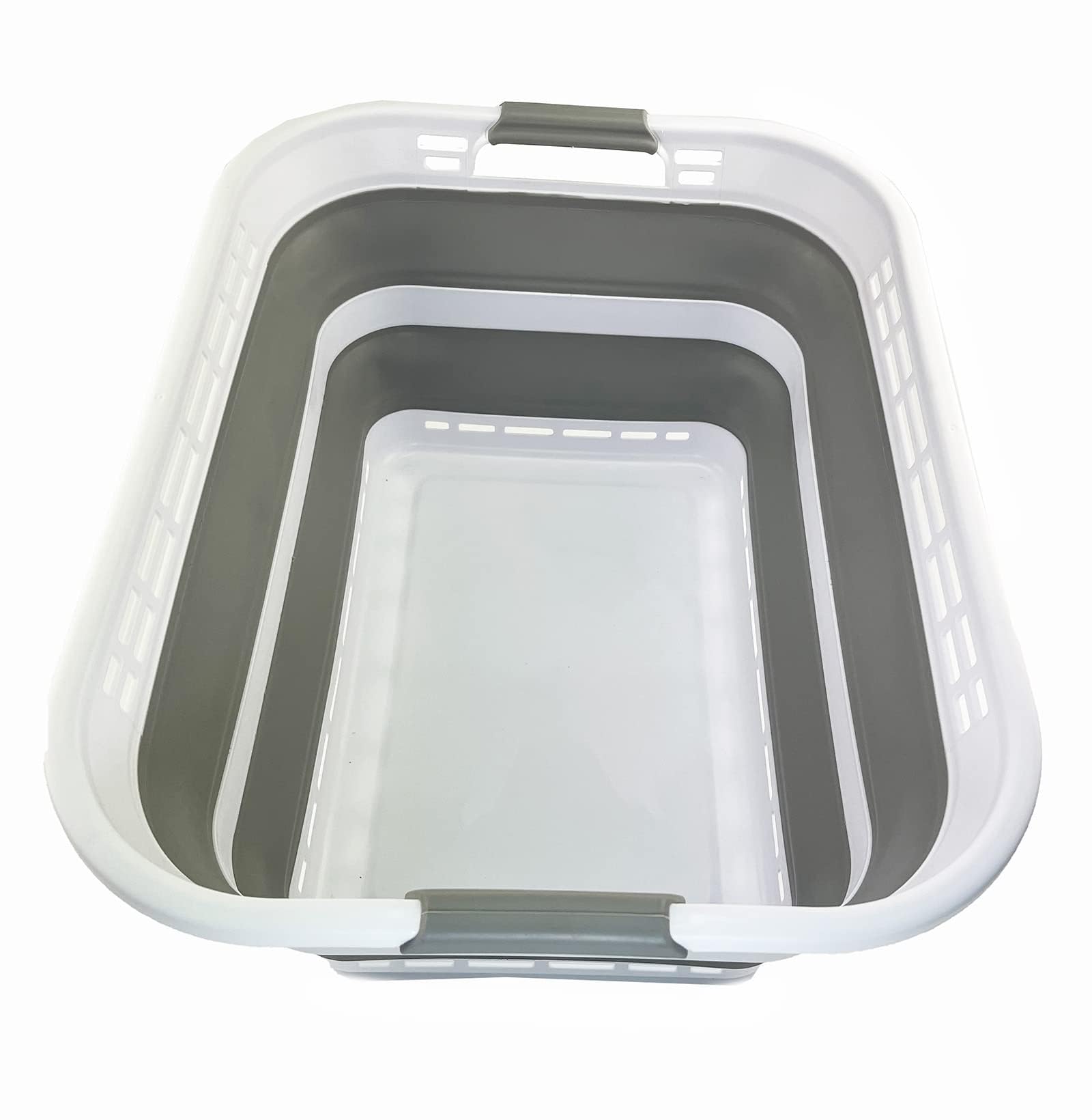 SAMMART 42L (11 Gallons) Collapsible Plastic Laundry Basket - Foldable Pop Up Storage Container/Organizer - Portable Washing Tub
