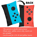 Undergo Double-Sided Printing Game Controller Throw Pillow Covers - Soft Gaming Pillow Cases Cushion Covers - 12 X 20 Inch Gamer
