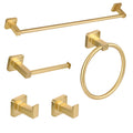 Ntipox 5 Pieces Brusehd Gold Bathroom Hardware Accessories Set,Stainless Steel 23.6 Hand Towel Bar Set Gold, Toilet Paper Holder