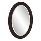 HomeRoots Oval Oil Rubbed Bronze Mirror with Wooden Grooves Frame