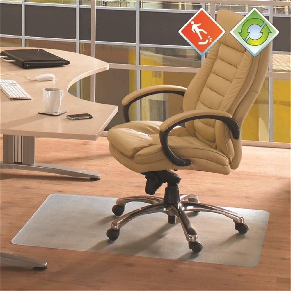 Floortex Recycled Anti-Slip Chair Mat 48" x 51" for Hard Floors, tint