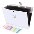 Skydue 5 Pocket Expanding File Folder, Letter Size Portable Accordion Folders For Documents For School Office, White