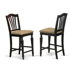 East West Furniture Edch3-Blk-C 3 Pc Counter Height Pub Set - Counter Height Table And 2 Dining Chairs.