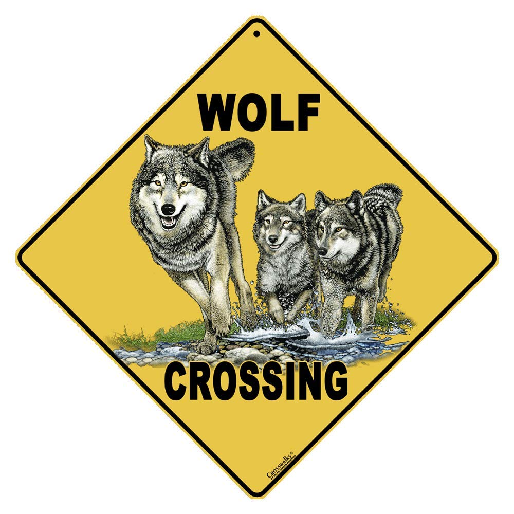 CROSSWALKS Wolf Crossing 12 X 12 Aluminum Sign (X28)