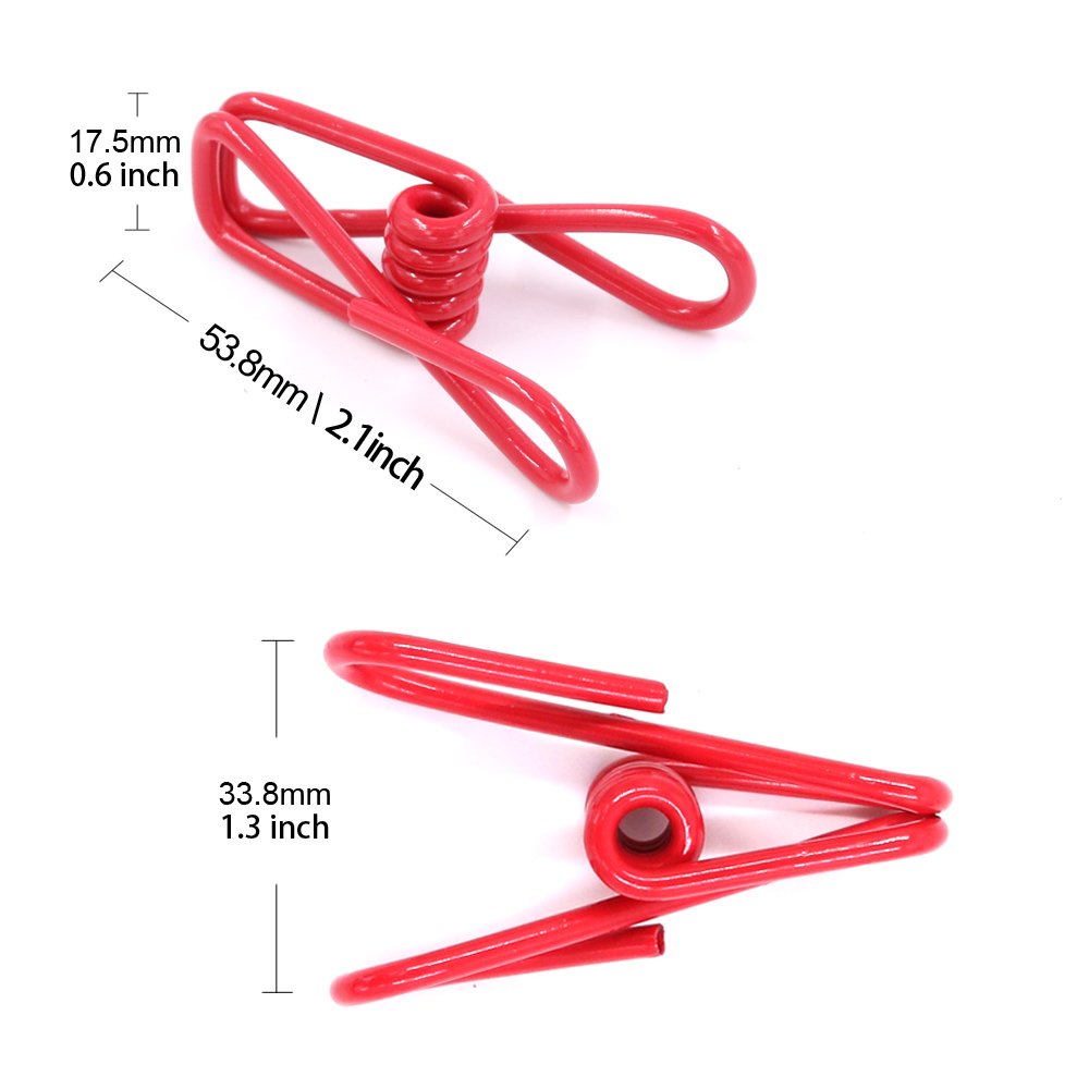 Swpeet 50 Pieces Multi-Purpose Metal Wire Clip Windproof Clothespin Metal Clips Holders For Office Clothes Baby Diaper Metal Peg